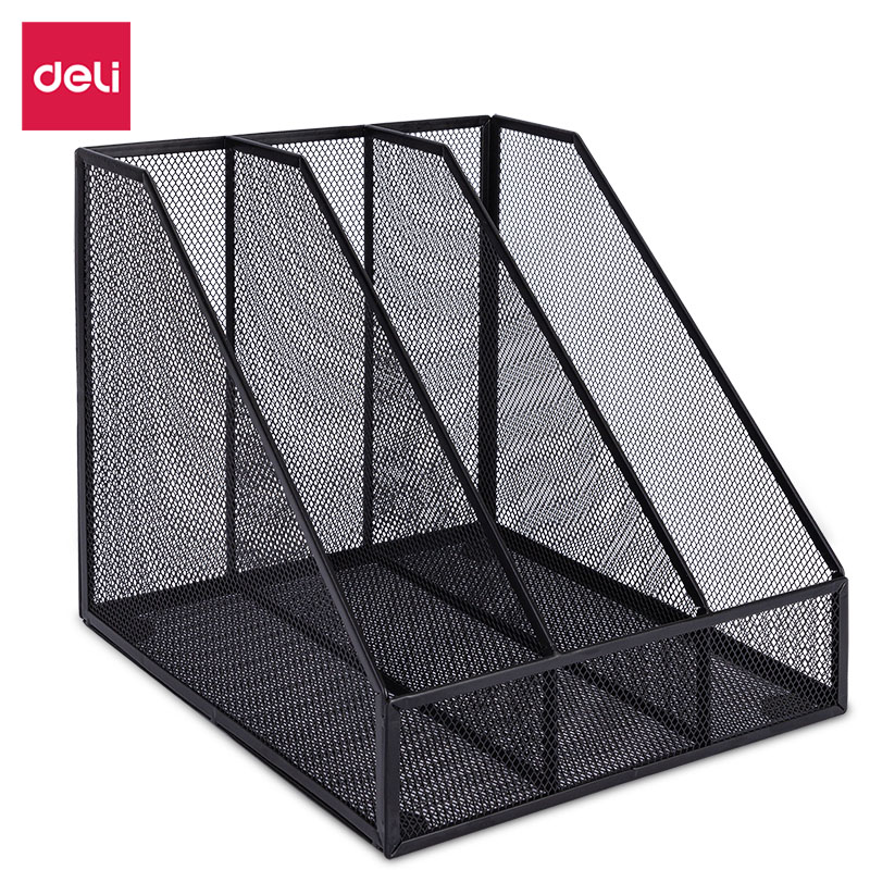 Deli Triple File Organizer/ File Tray/ Box File/ Rak Buku 3 Sekat Metal Anti Karat Anti Air Tahan Lama 78985