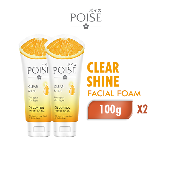 [Paket isi 2] POISE Facial Foam Clear Shine Tube 100gr - Sabun Muka / Pembersih Wajah