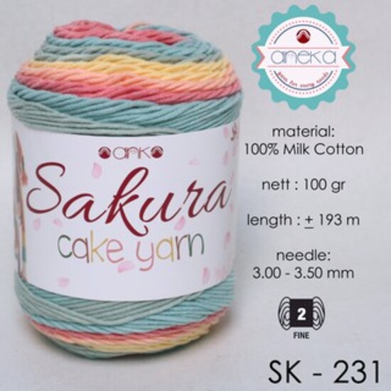 KATALOG - Benang Rajut Katun Susu Rainbow Sakura Cake Milk Cotton Yarn