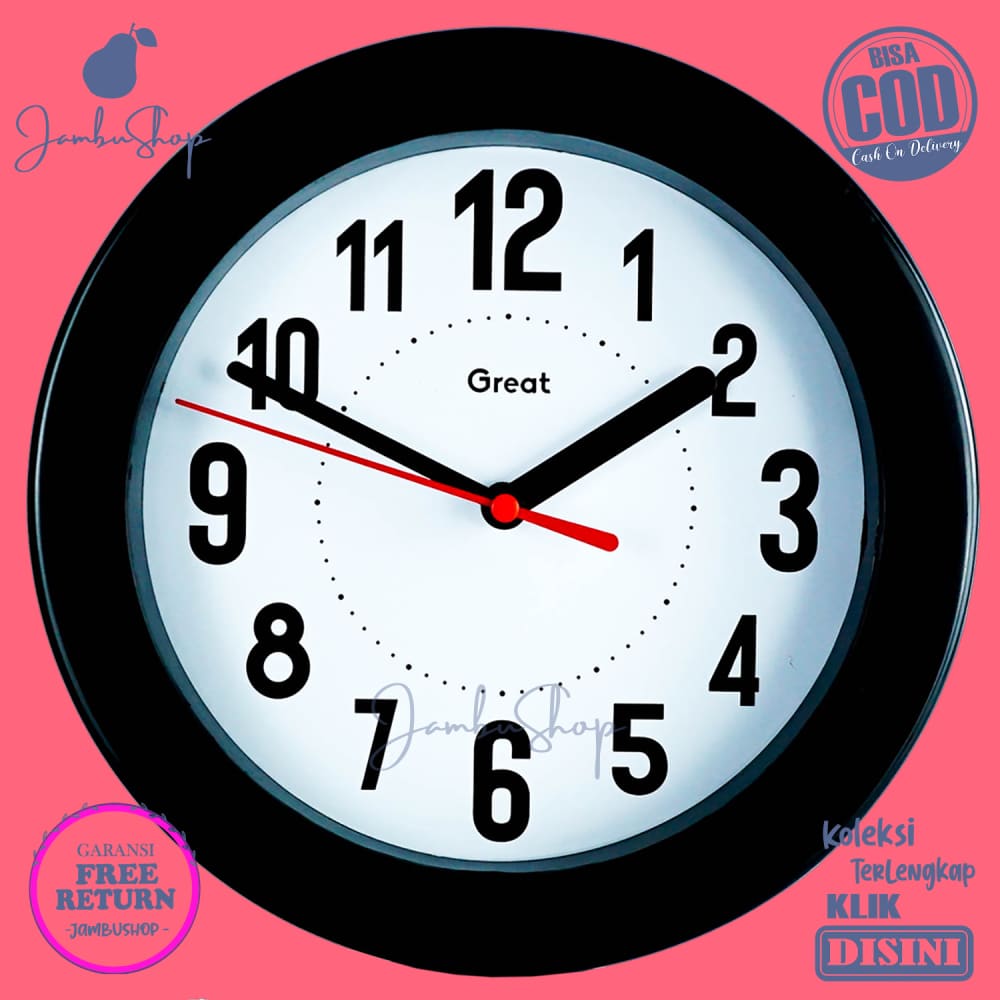 Jam Dinding Quartz Minimalis Pink Hijau Kuning Biru Great 888 Hiasan Rumah Step Movement Besar