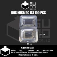 Box mika plastik isi 100pcs / Box mika plastik bening kue makanan buah ukuran 5c