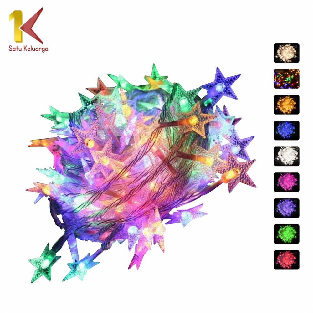 Satu Keluarga Lampu Tumblr Bintang Warna Warni C774 Lampu Tumbler LED Natal Tahan Air / Dekorasi Rumah Kamar Tidur Light Star Lamp