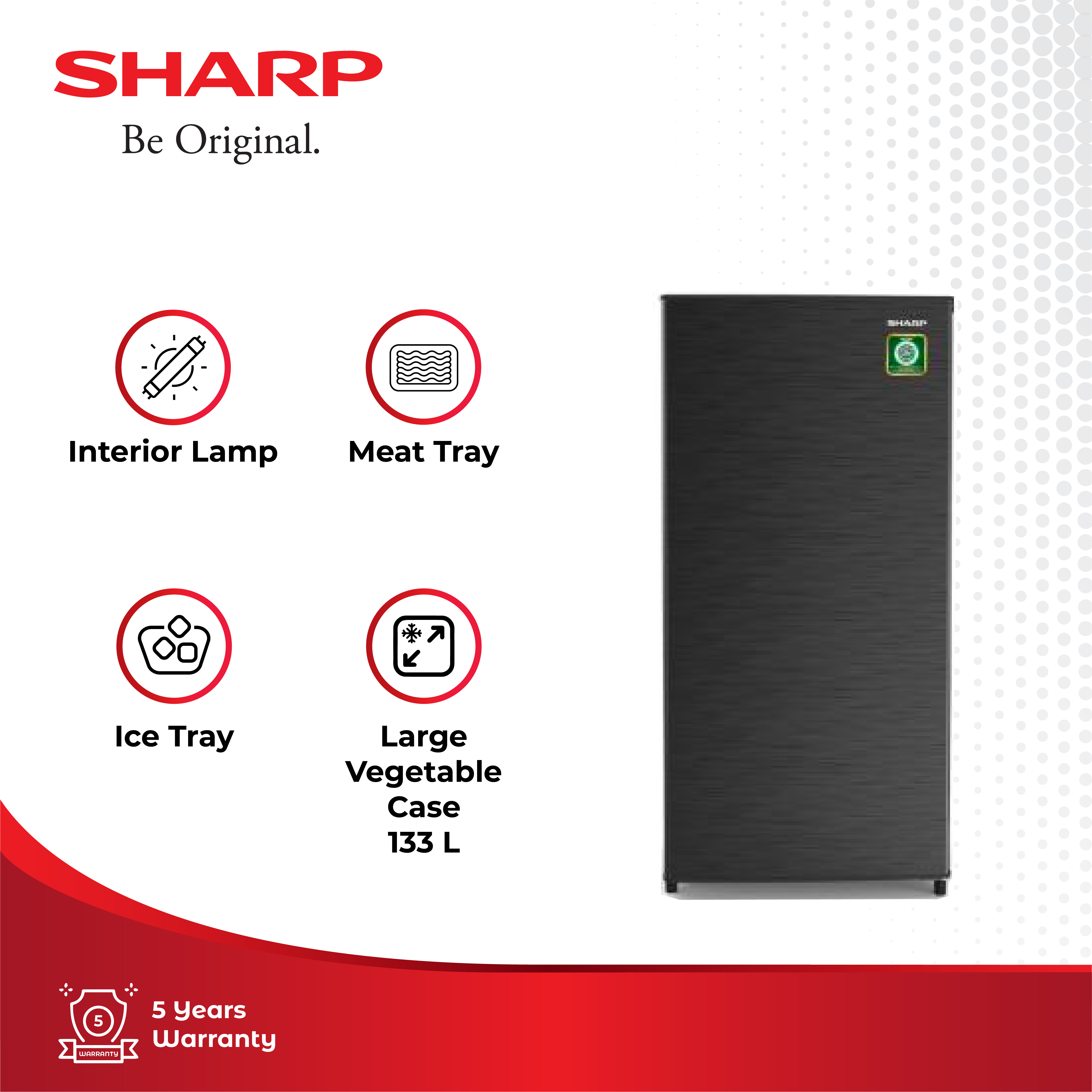 Sharp Kulkas 1 Pintu Pintu SJ-N162N-HS - Silver