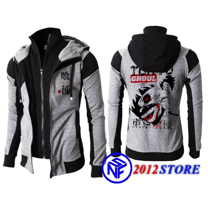 jaket anime kaneki ken tokyo ghoul double zipper jaket anime kaneki ken tokyo ghoul double zipper