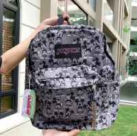 Tas Ransel JanSport Retro Komik Hitam Pekat dengan Motif Retro dan Desain Klasik
