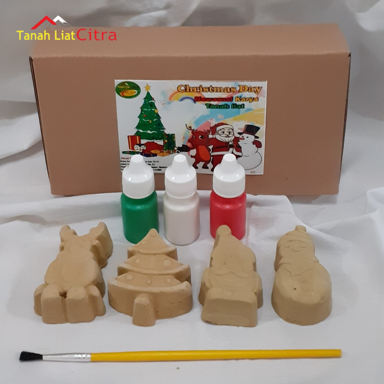 Gift Christmas - Paket Mewarnai / Melukis Karya Tanah Liat - Mainan Edukasi Anak