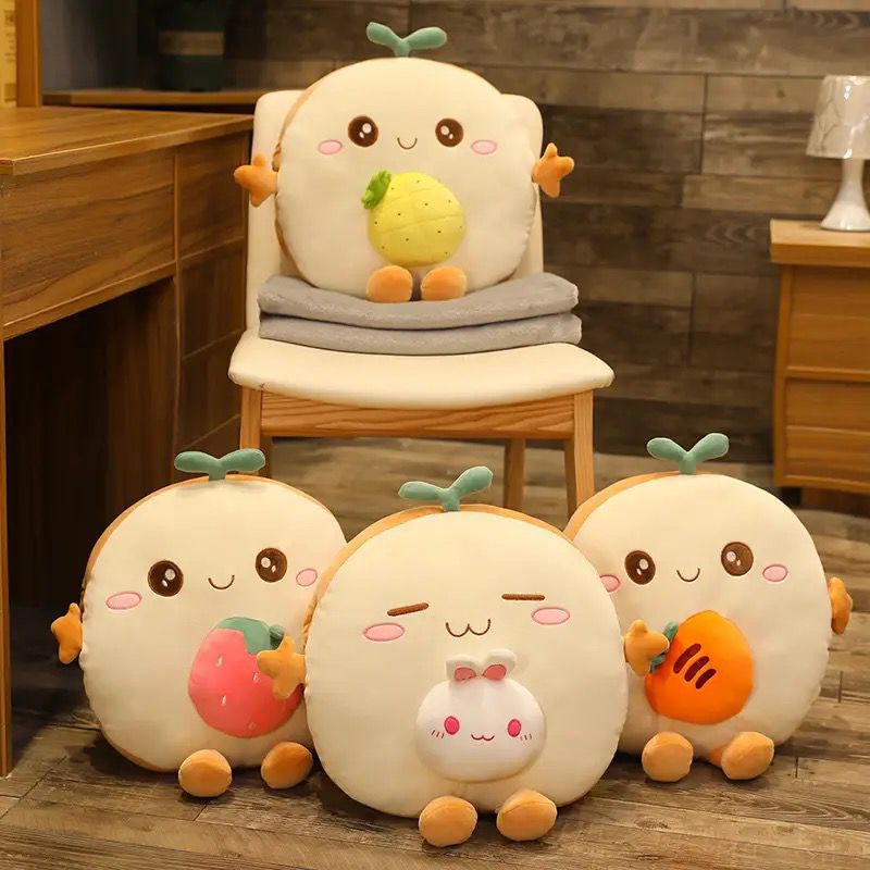 Bantal Sofa 40x40 cm Karakter Roti Hewan Piggy Dinosaurus Kelinci Mainan Boneka Bantal Buah Strawberry Semangka Wortel Halus Empuk Bantal Roti