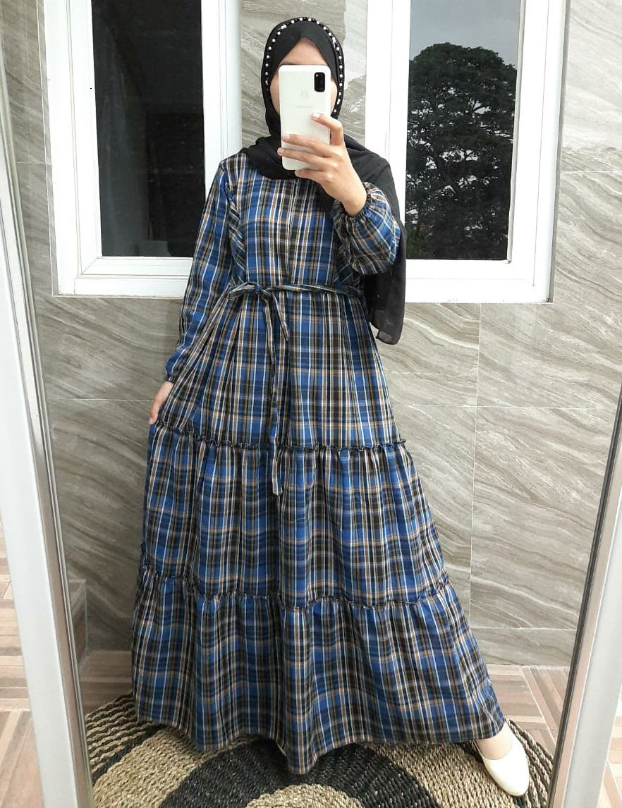  Dimana  Beli  Gamis Kain  Flanel  Serut Susun Gamis Veera 