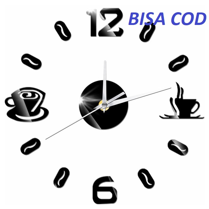 Jam Dinding DIY12 Giant Wall Clock Quartz Creative Design 50-60cm Model Coffee Bell