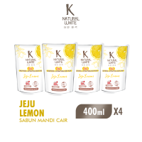 [Paket Isi 4] K NATURAL WHITE Sabun Mandi Cair Jeju Lemon Pouch 400ml