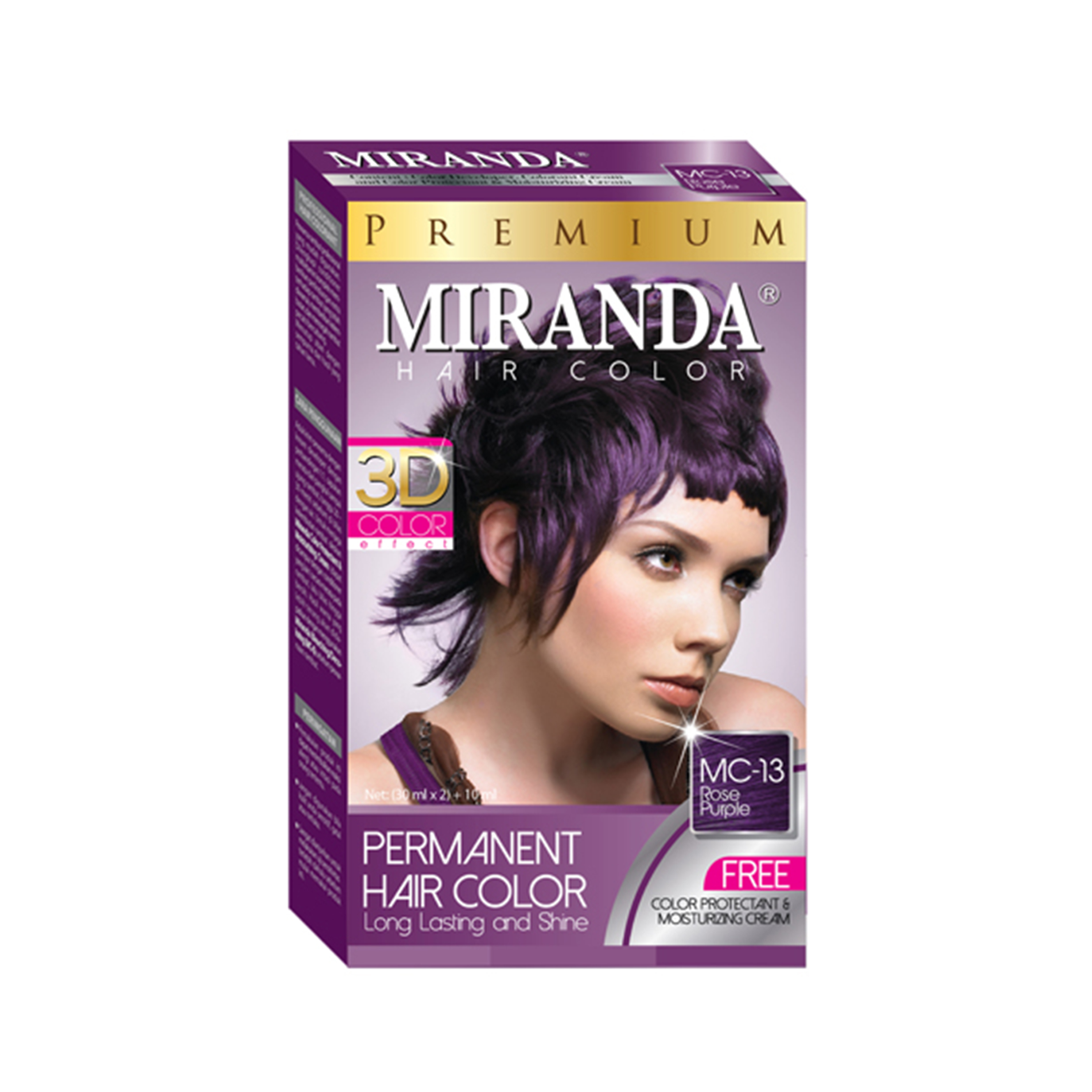 Miranda Premium Hair Color MC-13 Rose Purple 30 ml / Cat Rambut Warna Kuning