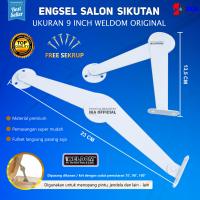 Engsel Salon Penahan Jendela 9” - WELDOM / IGM Engsel Salon 9″ stainlees steel / Sikutan Jendela / Lipat penahan jendela / Engsel Salon Penahan Jendela 9” - WELDOM ORIGINAL / Stainless steel coating white color Engsel Salon 9″ 22cm / Engsel Sikutan Wayang