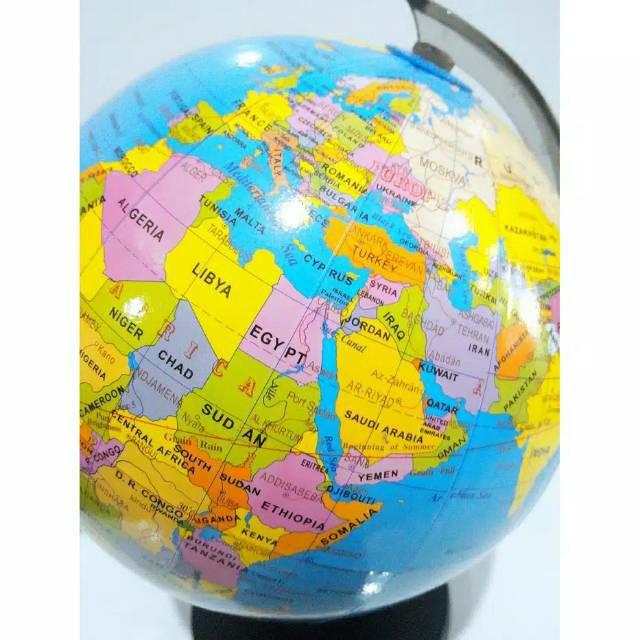 GLOBE BOLA DUNIA BAHAN FYBER KERAS MURAH MERIAH 14CM