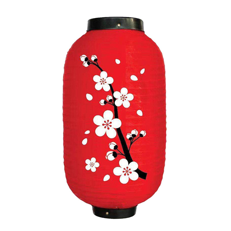 25x45 cm Lampion Sakura Meihwa 10 INCH Lampion Japan Kain Sablon Lampion Lonjong Dengan Hook