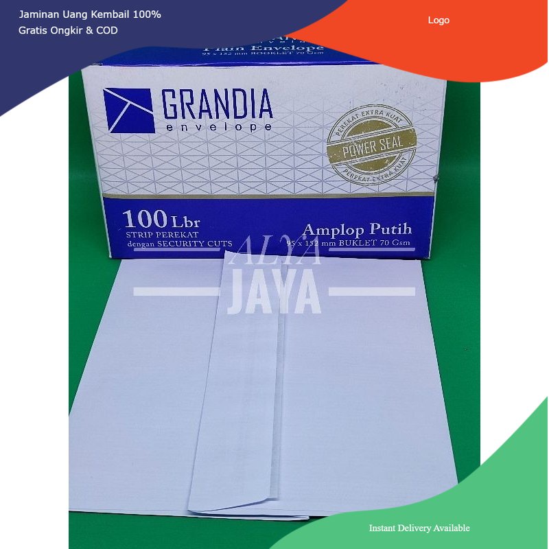 Amplop Putih Grandia 1 Dus Isi 100 Lembar