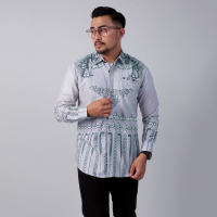 PAKAJI Batik Pria Lapis Furing Lengan Pendek Premium Batik Puring Merak 051