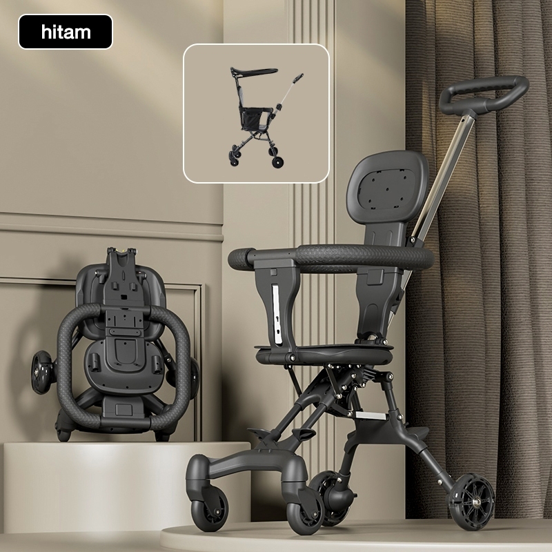 BEIGE Stroller Bayi Lipat 2 Arah Muatan 60kg Ringan Mudah Dibawa