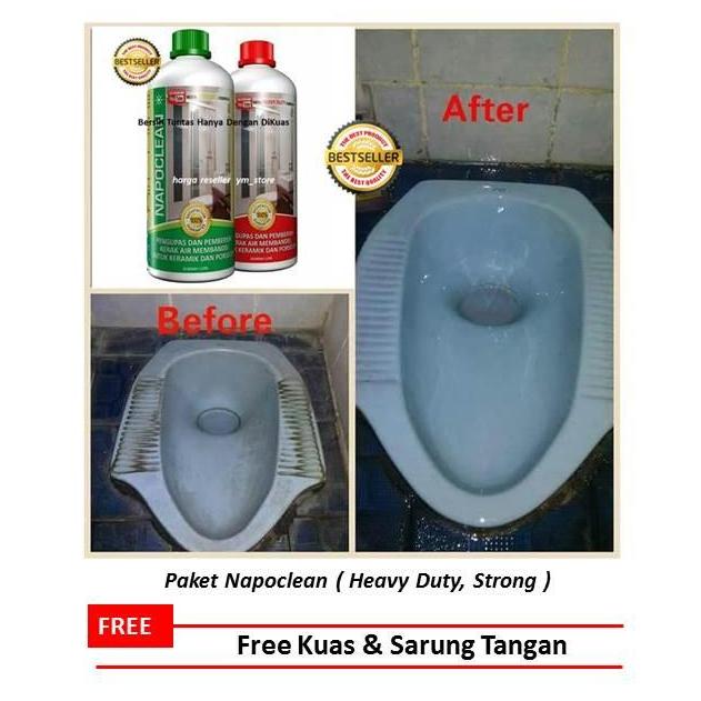 Paket Napoclean Heavy Duty & Strong Pembersih Kerak Noda pada Keramik Kamar Mandi & Porselen 1 L - 2 Pcs ym_store Free Kuas & Sarung Tangan paket napoclean heavy duty & strong pembersih kerak noda pada keramik kamar man& porselen 1 l – 2 pcs ym_store free kuas & sarung tangan