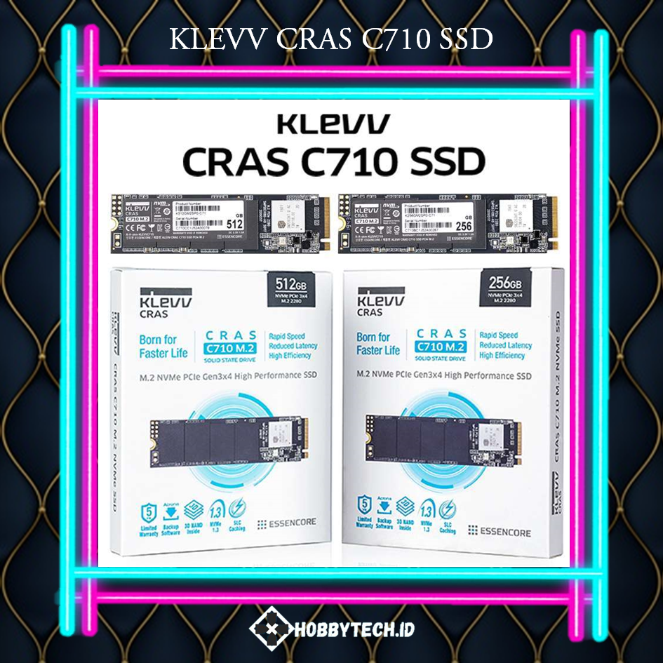 KLEVV SSD CRAS C710 256GB/512GB M.2 2280 NVMe PCle Gen3 x4