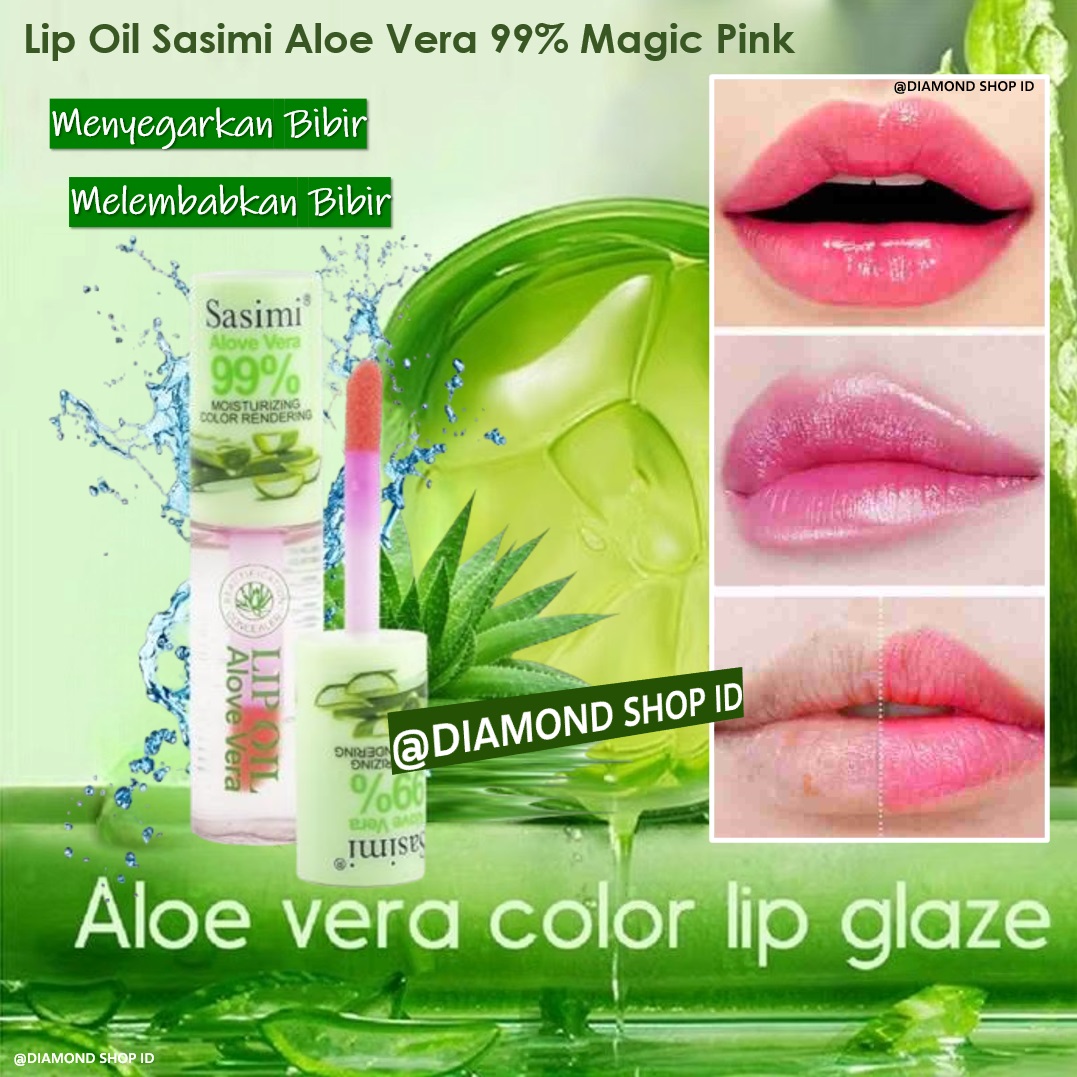 Termurah !!! Lipbalm Pemerah Bibir Aloe Vera 99% Lip Oil Sasimi Aloe Vera / Lipstik Tahan Lama An...