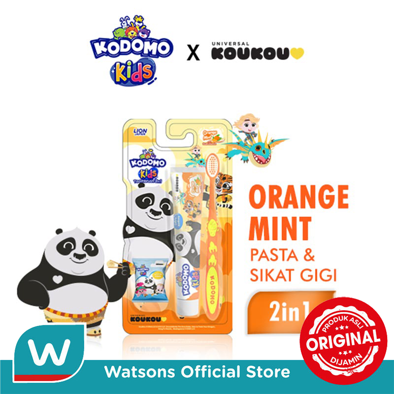 Kodomo Pasta & Sikat Gigi 2In1 Pro Kids Orange Mint