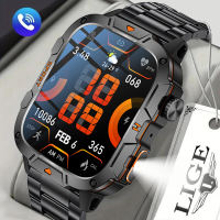 LIGE Jam Tangan Pintar Olahraga Pria Tahan Air Panggilan Bluetooth Pemantauan Kesehatan 100+ Jam Tangan Pintar Pria Olahraga + Kotak