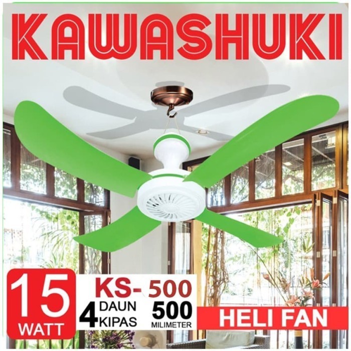 MinMin Store (COD) Kawashuki Helifan Kipas Angin Gantung 15Watt - Kipas Angin Gantung 15Watt - Ki...
