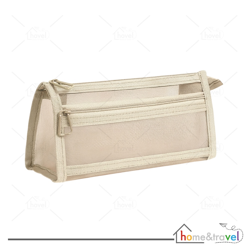 HOVELSHOP Tempat Pensil Pulpen Case Jaring Resleting Penyimpanan Alat Tulis Organizer Sekolah