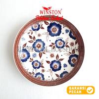 WINSTON 1pcs Piring Buah Keramik 825in Rotan Series Piring Makan 21cm