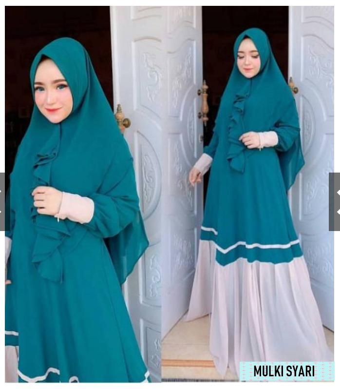 Baju Muslim Modern Gamis MULKI SYARI Moscrepe (Free Hijab / Khimar ) Terusan Wanita  Trendy Modern Baju Panjang Stelan Syar’i Polos Muslim Gaun Dress Pesta Murah Terbaru Pakaian Modis Simple Syari Couple Set Jumbo Casual Elegant 2019