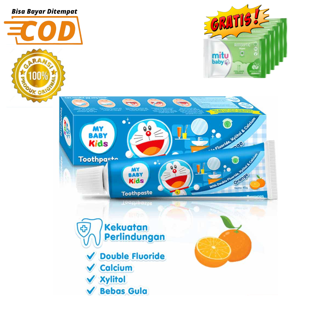 PROMO MY BABY PASTA GIGI/ODOL SIKAT GIGI bayi dan Anak OriginalHalalbpom Gratis tissu basah
