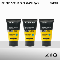 ELVICTO Bright Scrub Face Wash 100ML | Face Wash Pria Micro Scrub | Niacinamide + Jeju Green Tea | Brightening & Oil Control