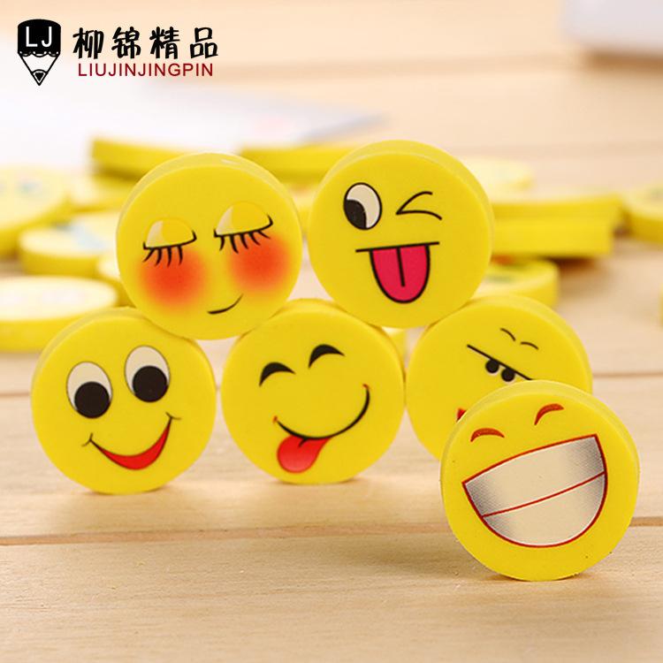 12 PCS Penghapus Anak Model Emoji Bulat / Eraser Circle Emoji Cute (1 Lusin)