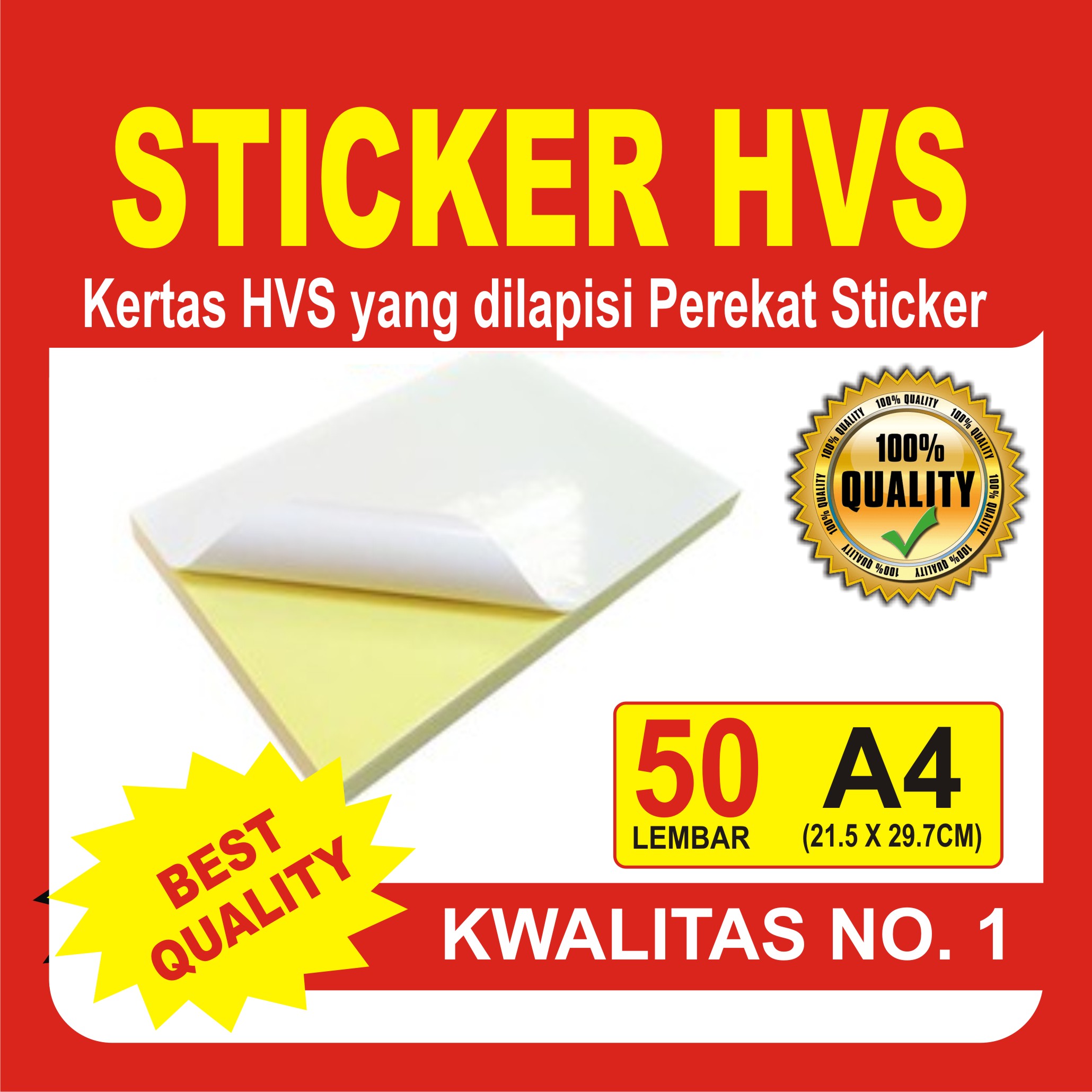 Sticker HVS A4 isi 50 & 20 lembar / Kertas Stiker Inkjet Doff Matte A4