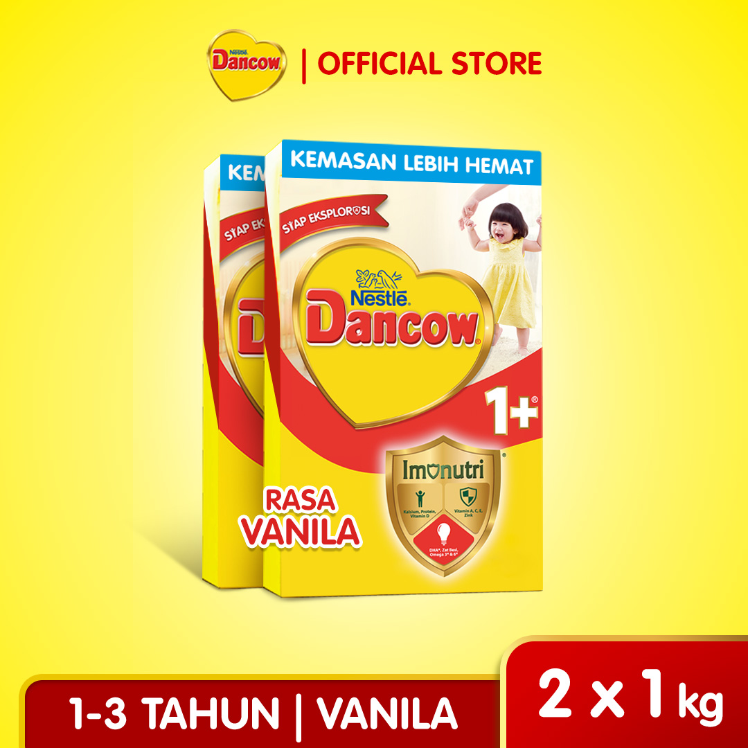 Nestlé Dancow 1+ Rasa Vanila 1-3 Tahun 1kg x2
