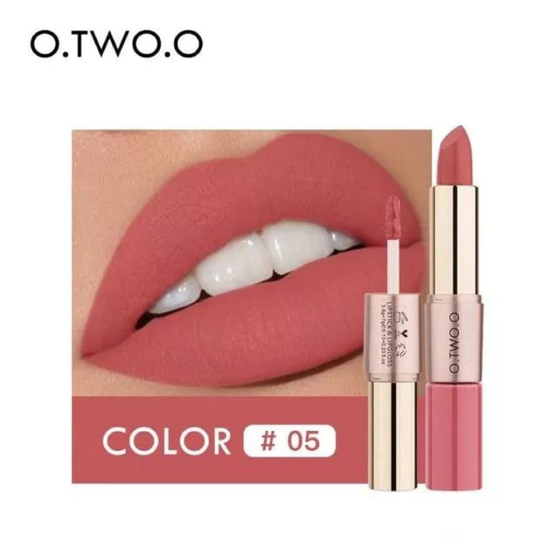 O.TWO.O OTwoO O Two O Matte Lipstick & Lip gloss Brand Makeup Lipstick 2 in 1 Long Lasting Velvet...