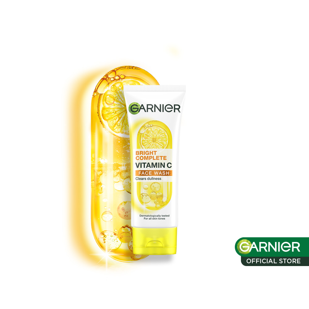 Garnier Bright Complete Brightening Face Wash Skin Care (Pembersih Wajah Untuk Kulit Cerah Cepat)