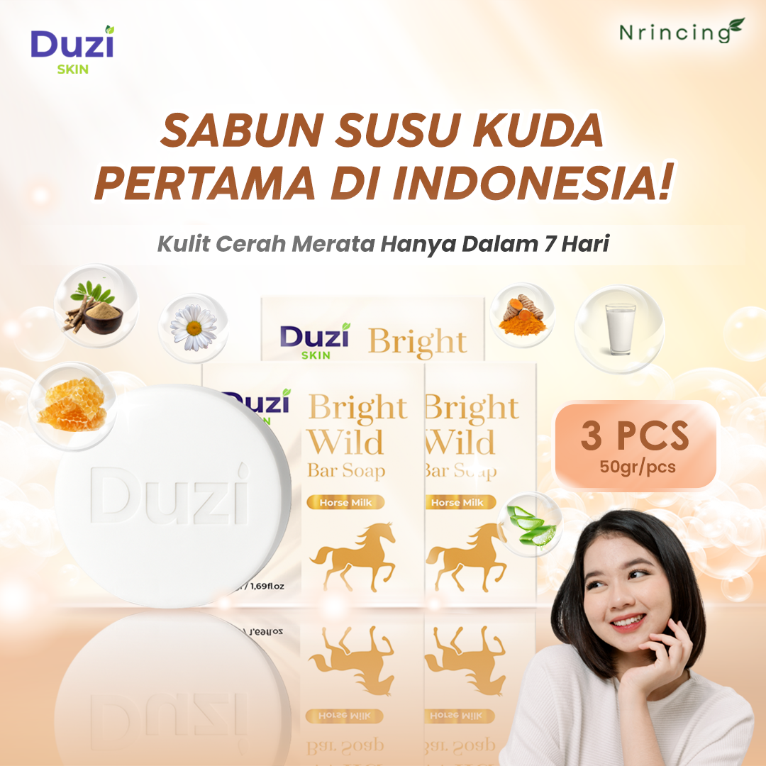 Duzi Skin - Bright Wild Sabun Susu Kuda  Mencerahkan 50gr x 3 pcs
