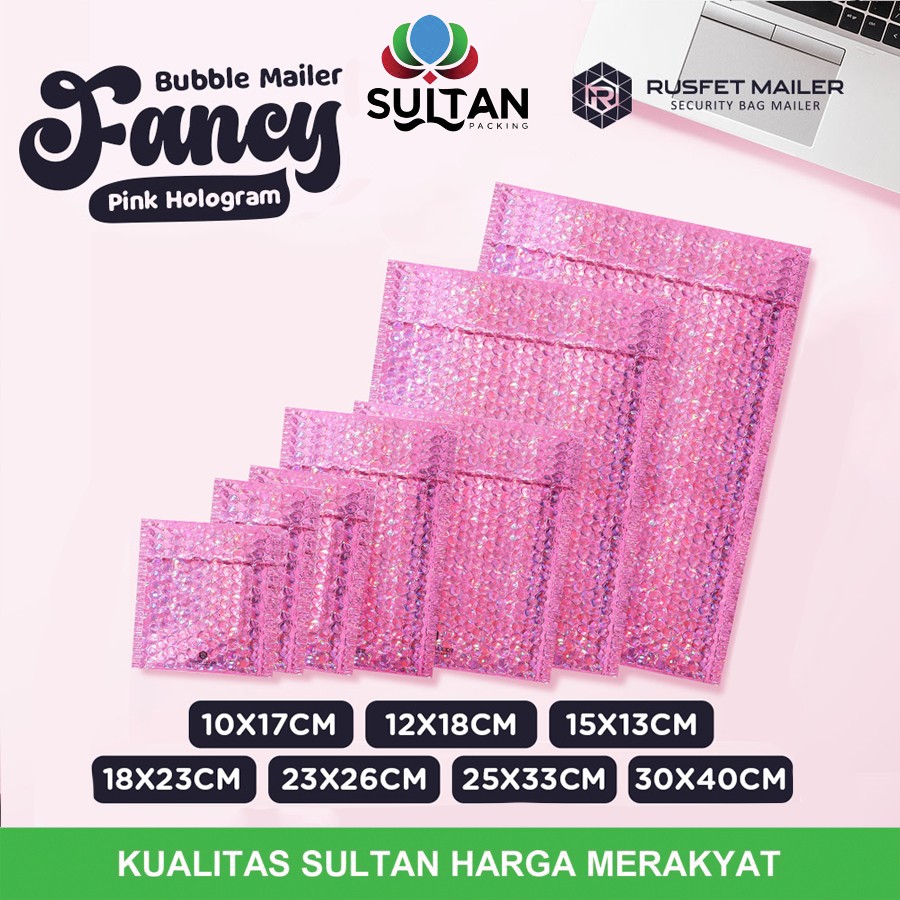 AMPLOP BUBBLE MURAH BUBBLE PACKING PINK HOLOGRAM VARIAN