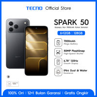 TECNO SPARK 50  - 6+12GB*/128GB 7000mAh Mega Battery 50MP AI Camera + FlashSnap 120Hz 6.78″ Smooth Display IP64 High Durability - SPARK50