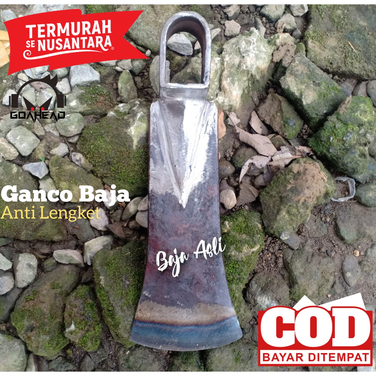 Ganco Baja Asli Produksi Pande Besi Lokal - Ganco Tanah Super Tajam Anti Lengket - Cangkul Sawah Bahan Baja Termurah