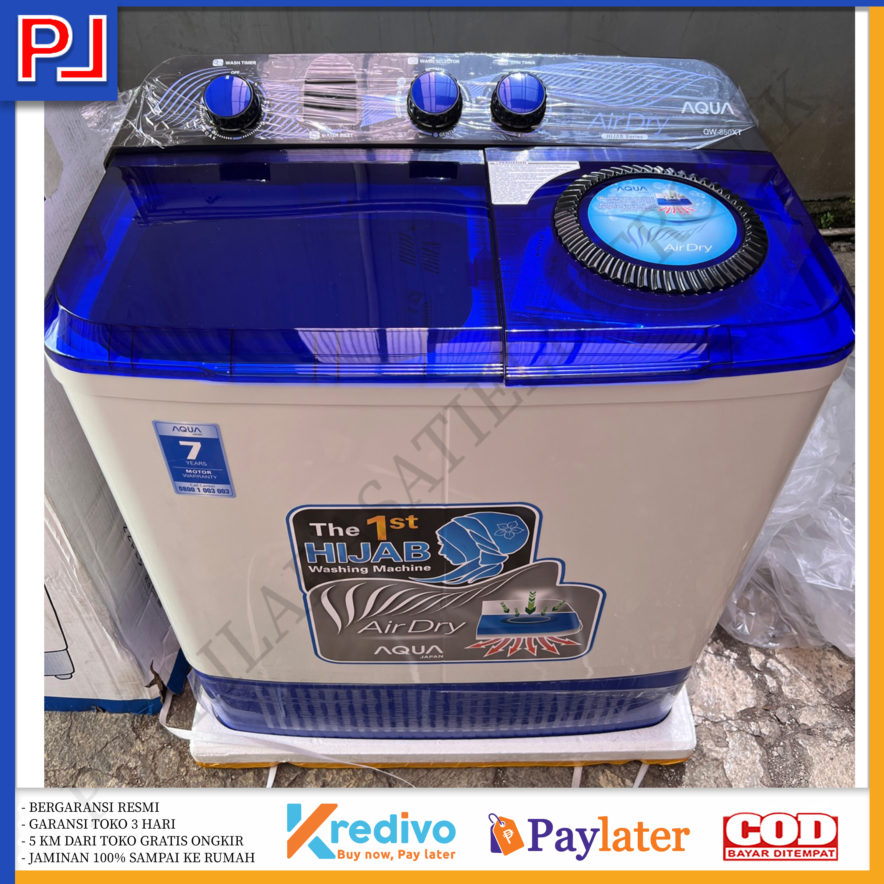 MESIN CUCI AQUA 2 TABUNG 8KG QW 850XT KAPASITAS BESAR KHUSUS PULAU JAWA