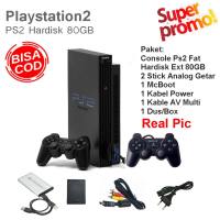 Refurbished PS 2 Fat Hardisk 80GB full game siap main paket lengkap