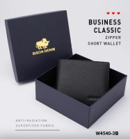 Bison Denim-Dompet Pendek Bifold Pria Kulit Sapi (W4540-3B)