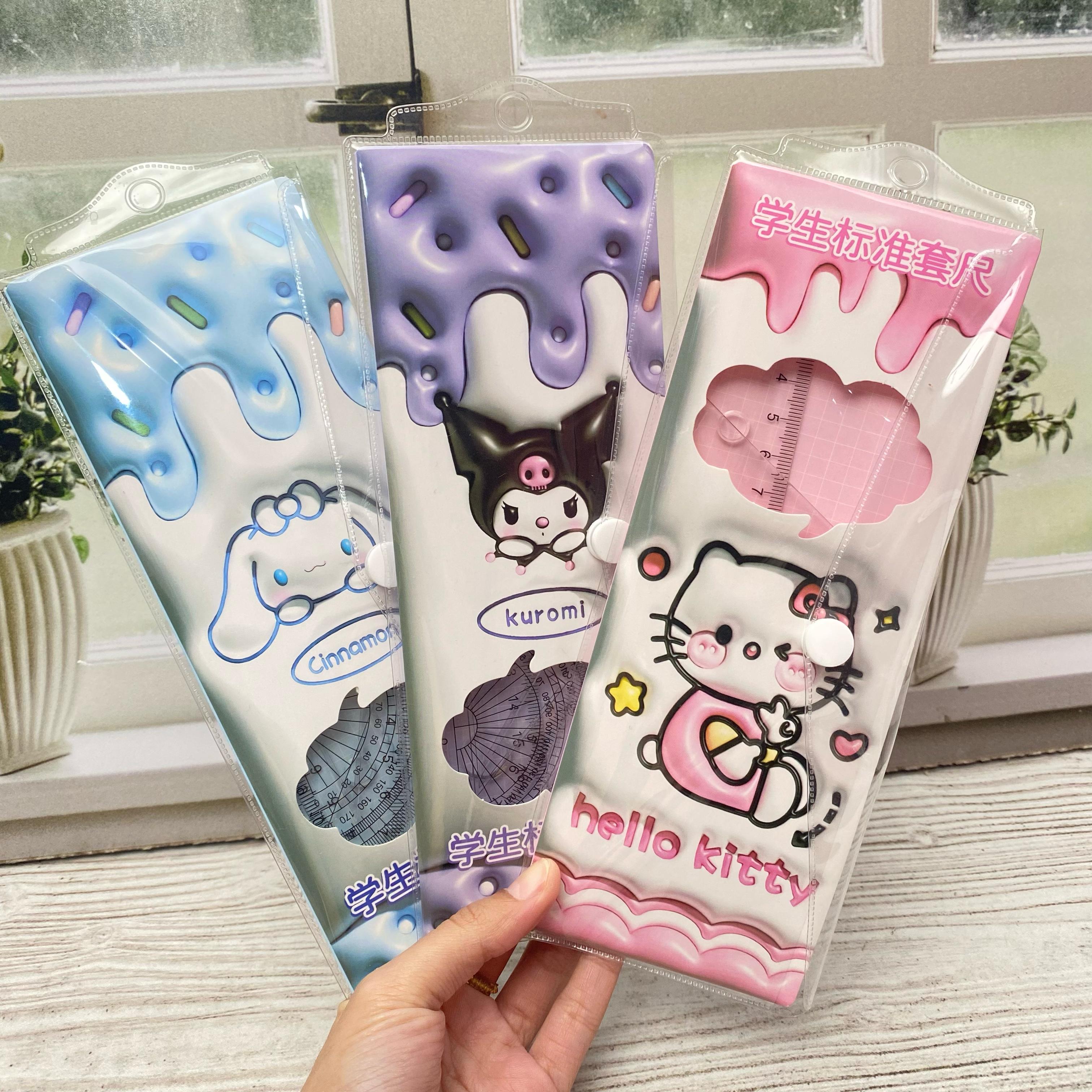 Penggaris Set SANRIO 4 in 1 Lengkap isi 4 Model Garisan Super Cute Lucu / 1 Set Penggaris Ruler Sanrio isi 4 PCS Alat Tulis Sekolah Anak Terlengkap Kualitas Terbaik Bisa Grosir dan COD Harga Termurah
