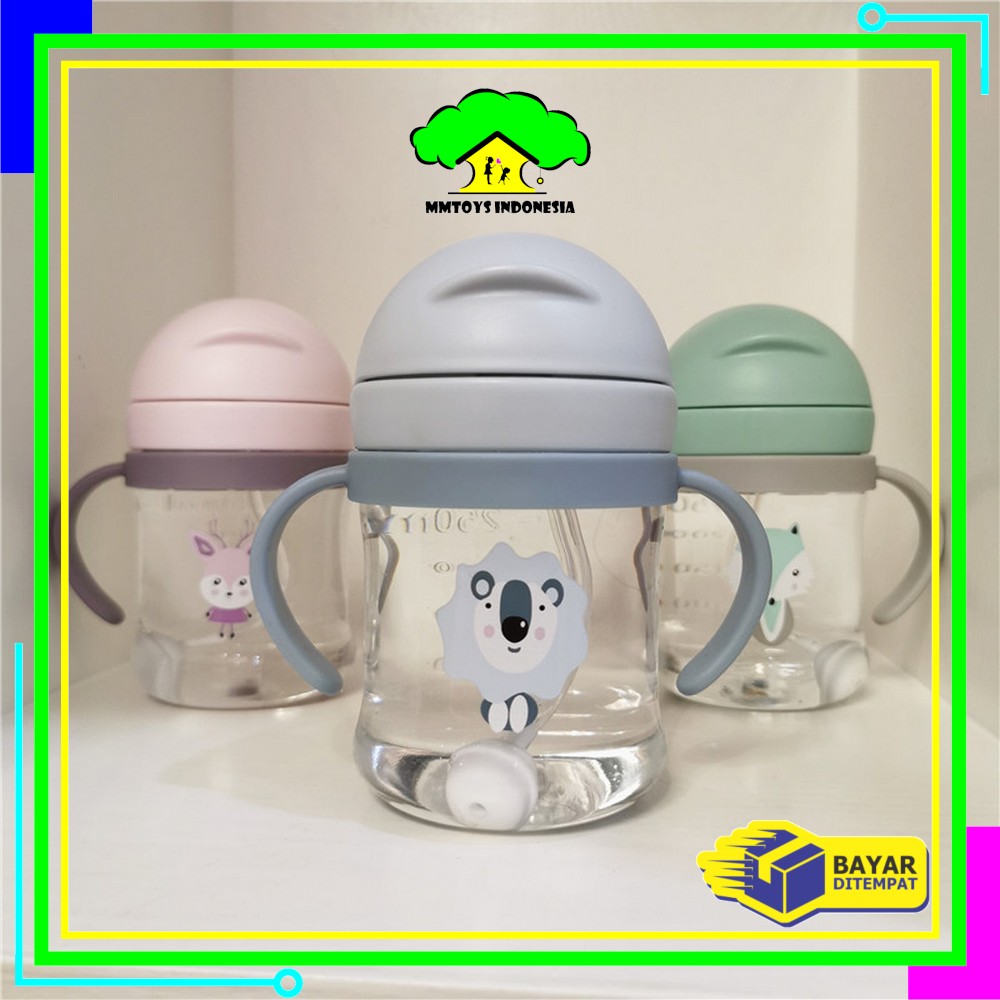 MI-C759 Botol Minum Anak Sedotan 250ML Gelas Minum Bayi Training Cup Baby Botol Minum Karakter Anti Tumpah BPA Free