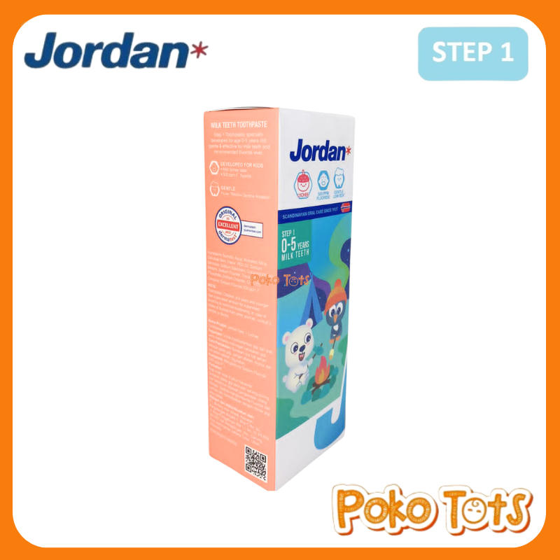 Jordan Oral Care Kids Toothpaste Step 1 75gr Pasta Gigi Anak Usia 0-5 Tahun