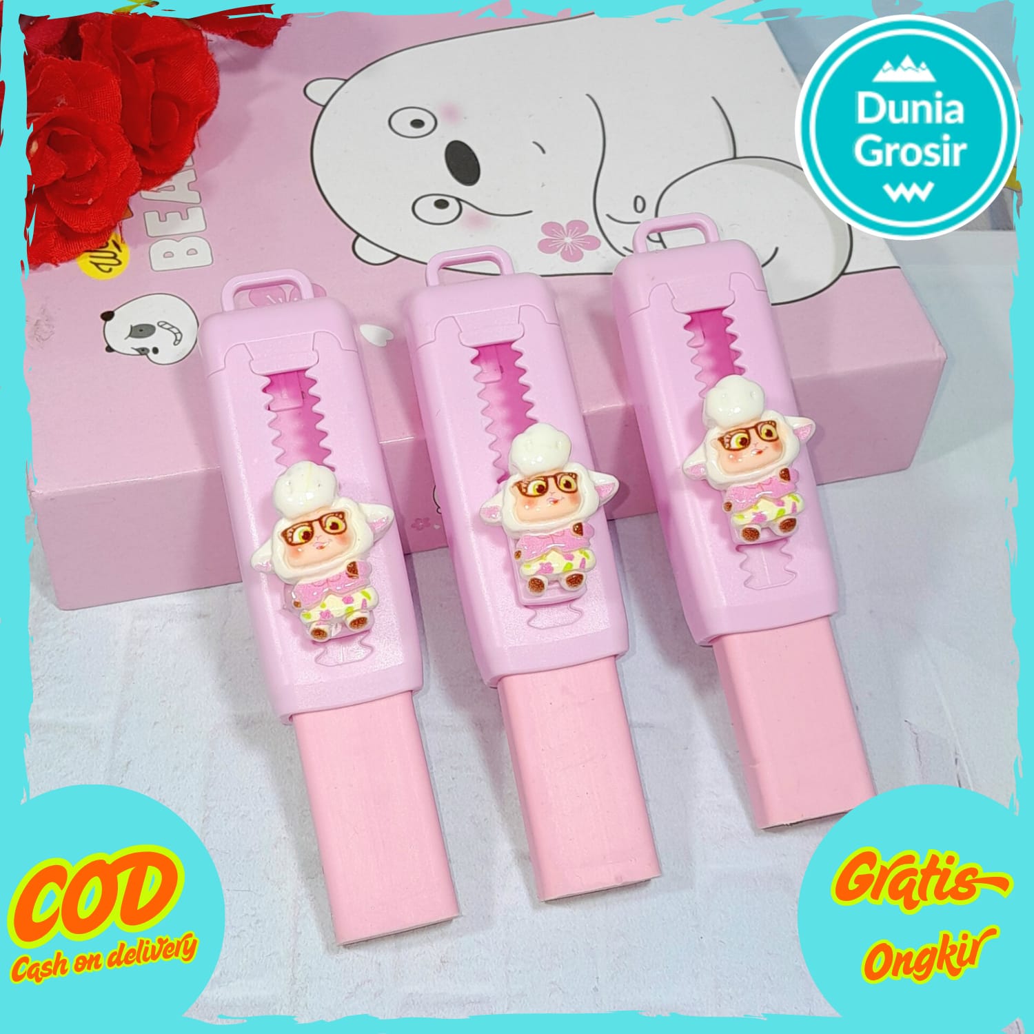 Penghapus Mekanik ZOOTOPIA Cute Lucu Ready 4 Warna / Penghapus Sliding Model Cutter Zootopia Hewan Imut Unik Ukuran Tebal Bahan Karet Rubber Kualitas Terbaik Bisa Grosir dan COD Harga Termurah