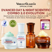 VIBRANT GLAMOUR [BPOM] Morning Niacinamide + Night Retinol Scientific Combo 2.0 (4pcs Set) | Pemudar Titik Cepat + Pencerah + Anti Penuaan + Perbaikan Penghalang Serum Retinol Botani + Krim