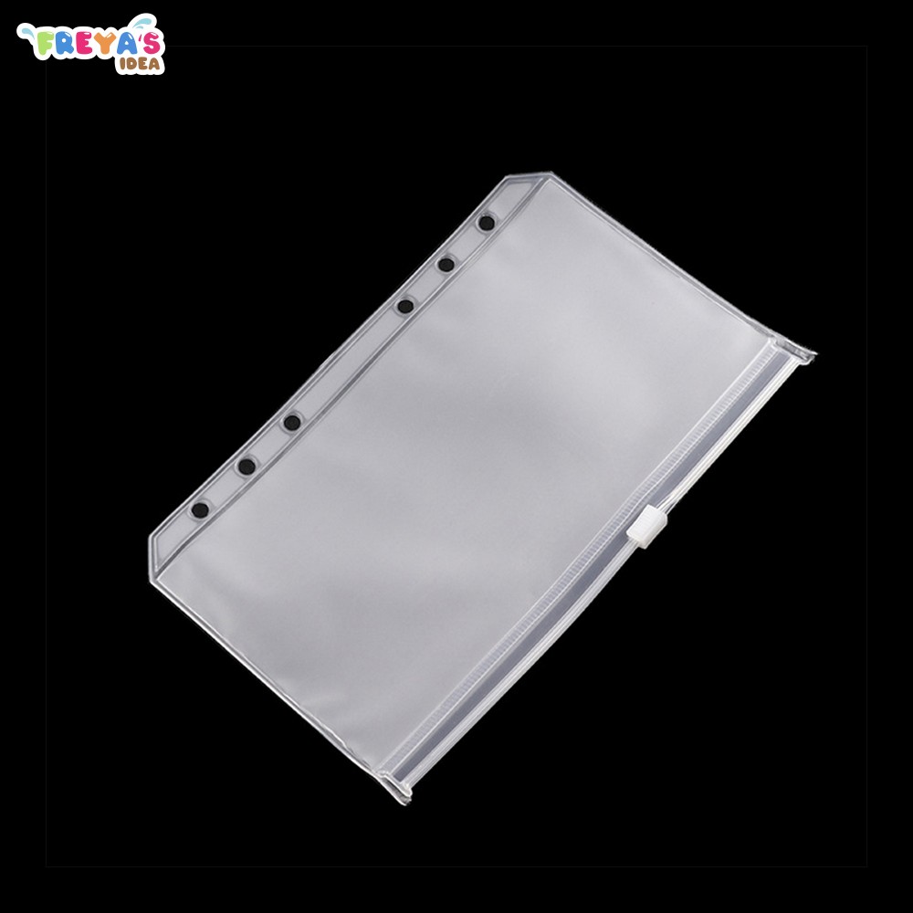 FR-C1105 Zipper Pocket Binder A6 Transparan 6 Hole / Transparent Hand Book Bags Ziplock Tempat Uang